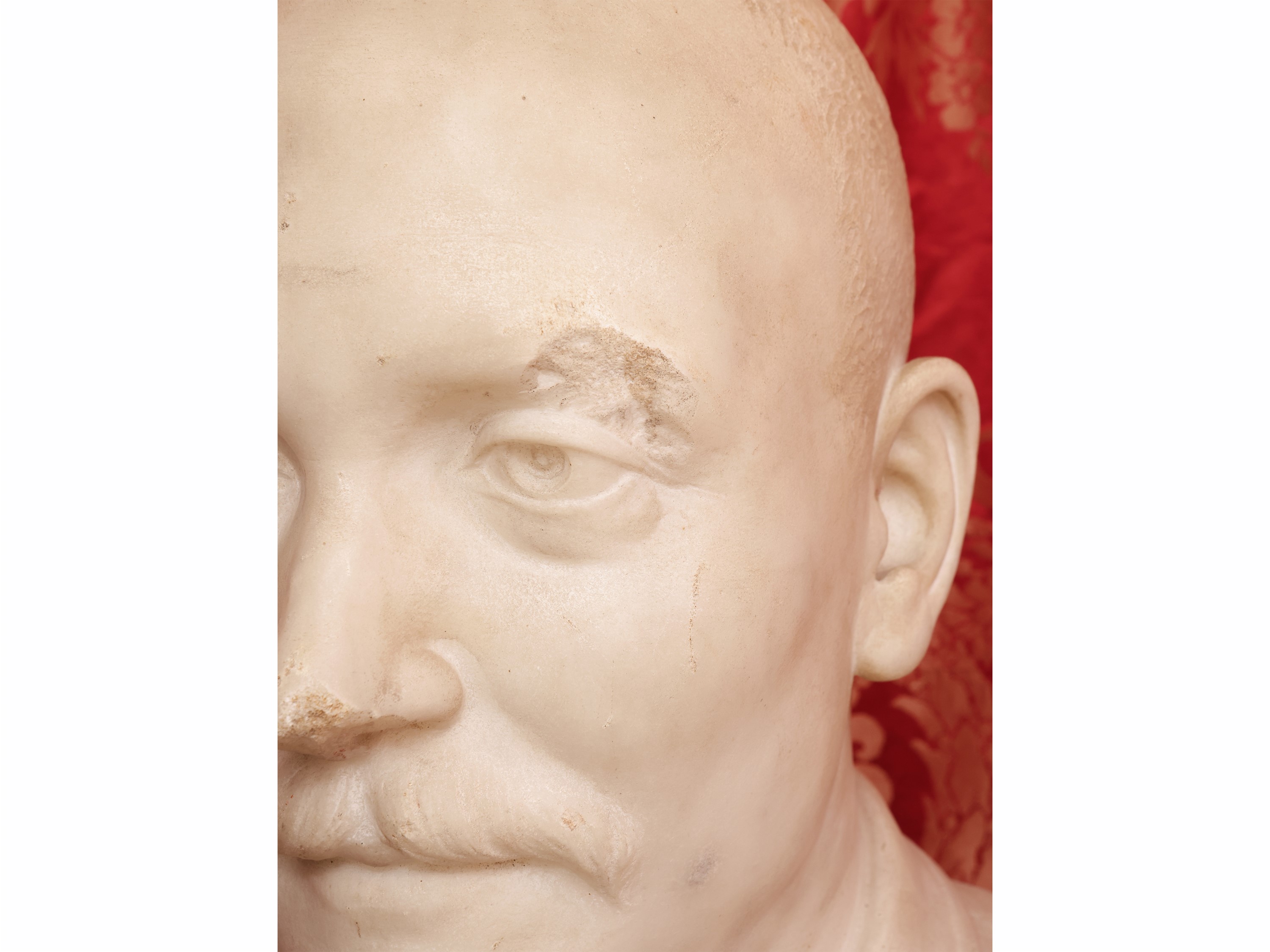 Carlo Orsi - Ritratto virile con baffi (busto in marmo bianco), seconda metà del XIX secolo