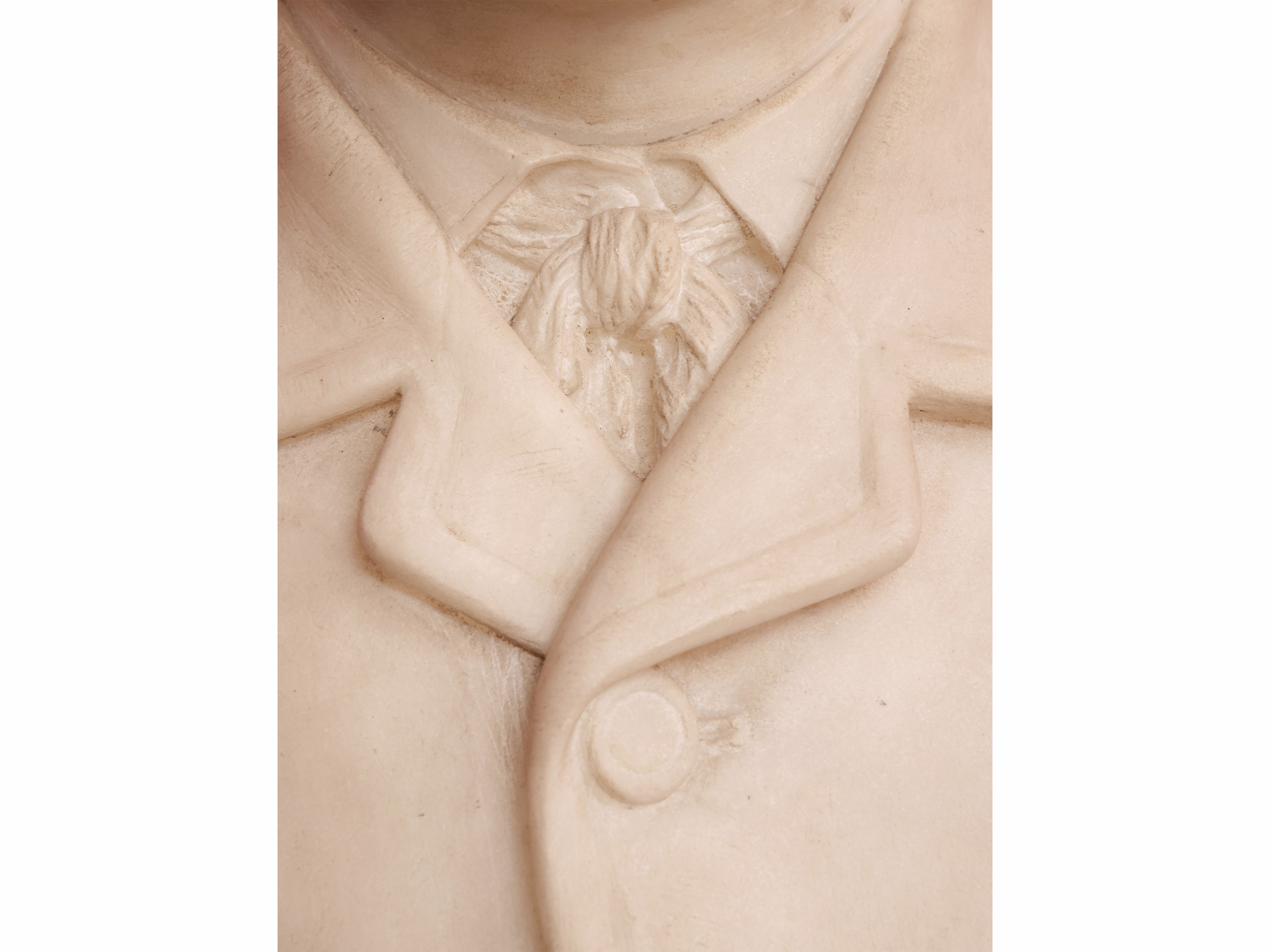 Carlo Orsi - Ritratto virile con baffi (busto in marmo bianco), seconda metà del XIX secolo