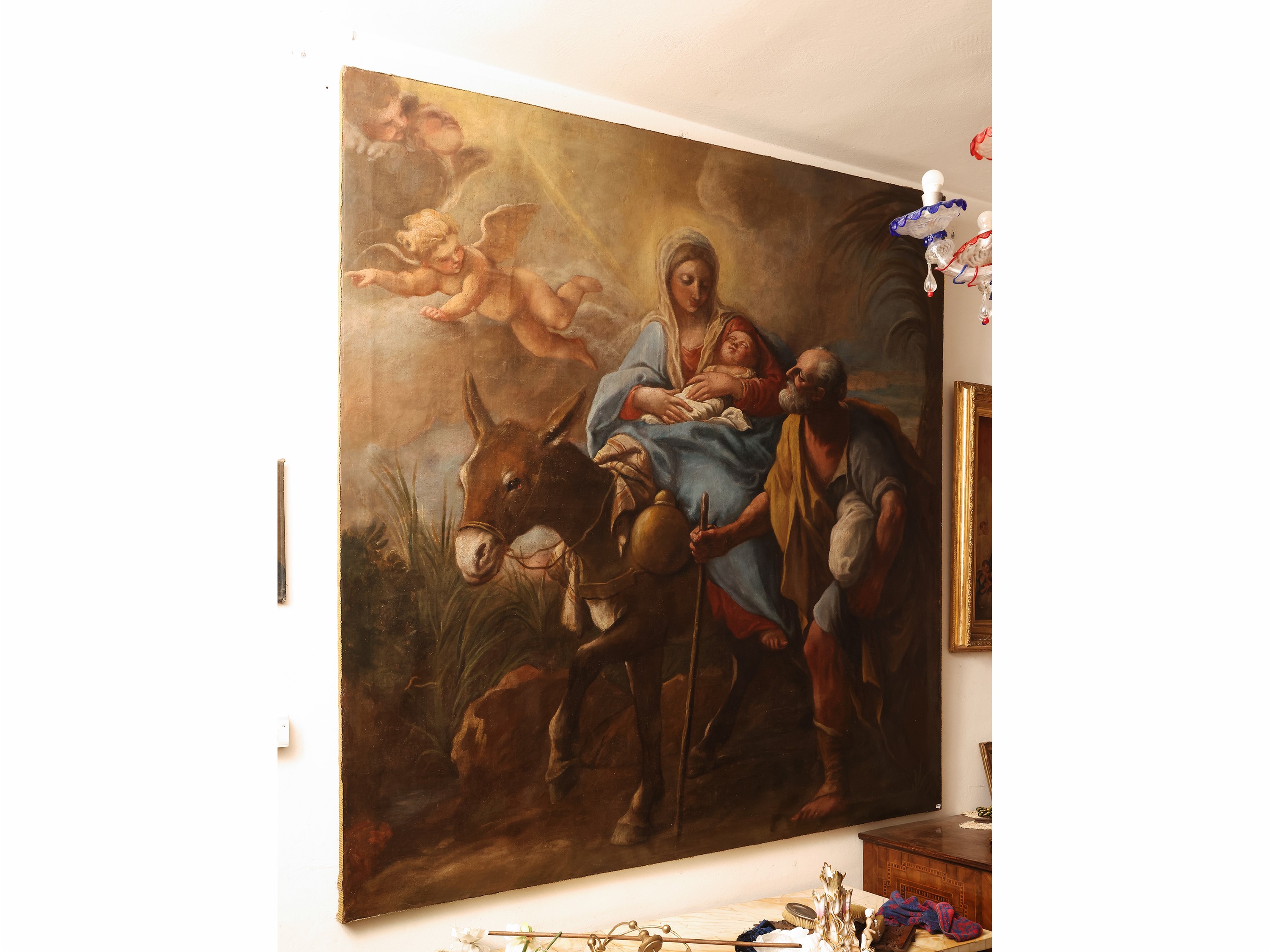 Scuola Romana del XVIII Secolo - La Fuga in Egitto