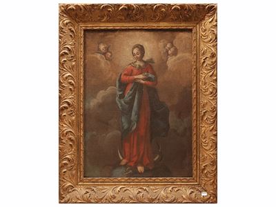 Immacolata Concezione, olio su tela in cornice (XVIII/XIX secolo)