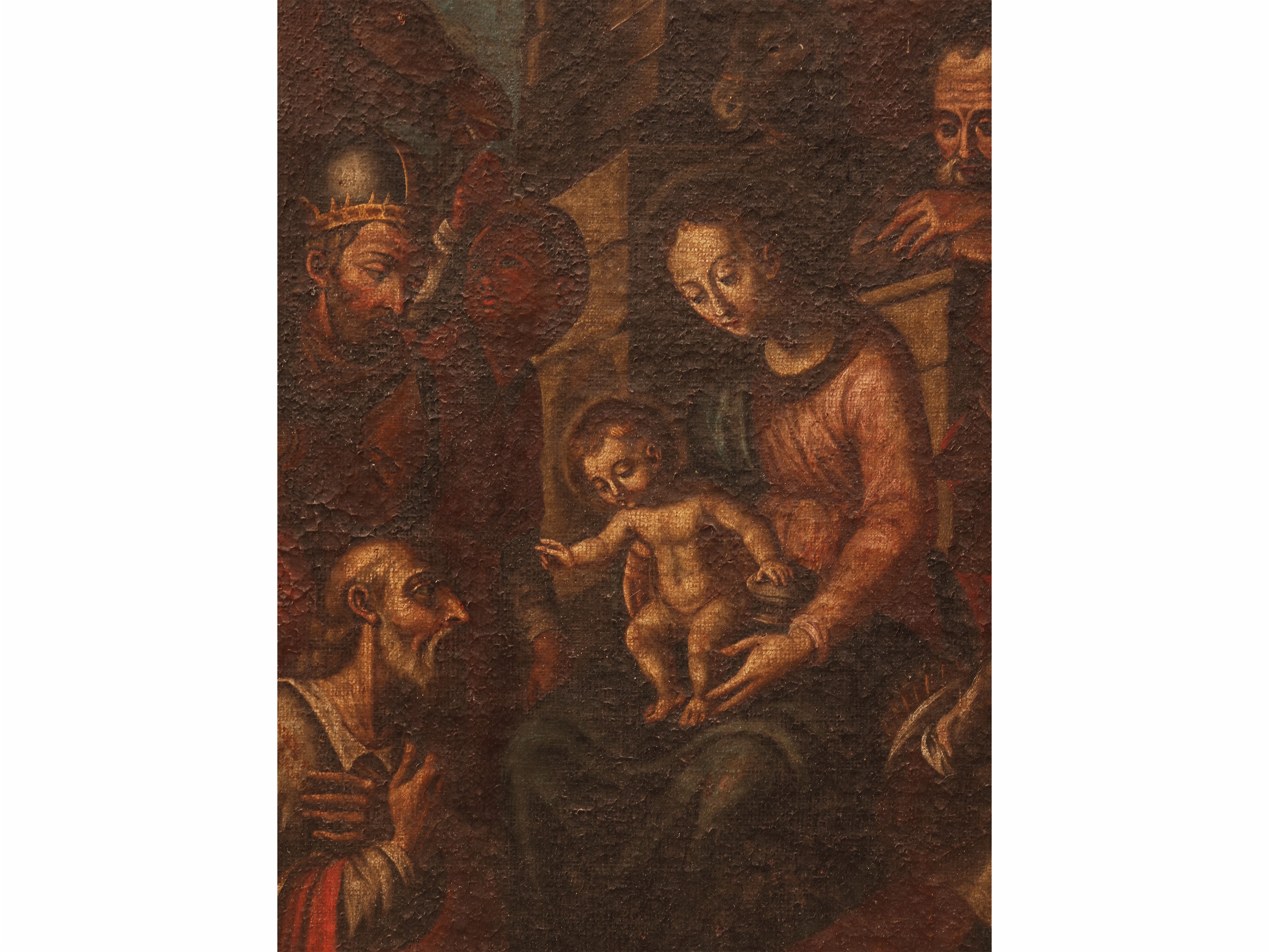 Adorazione dei Magi, olio su tela in cornice