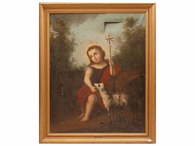 Murillo (attr.), San Giovannino, olio su tela, XIX secolo