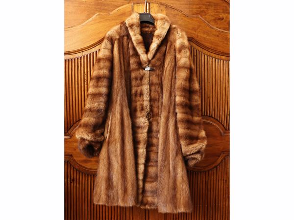Biscuit colored mink fur coat