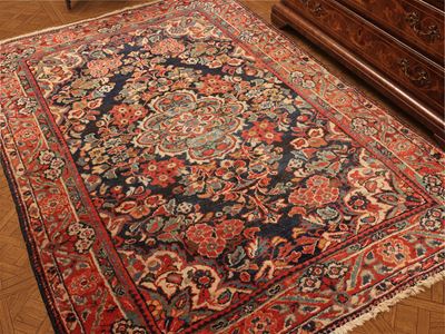 Tappeto persiano, campo multicolore con motivi floreali