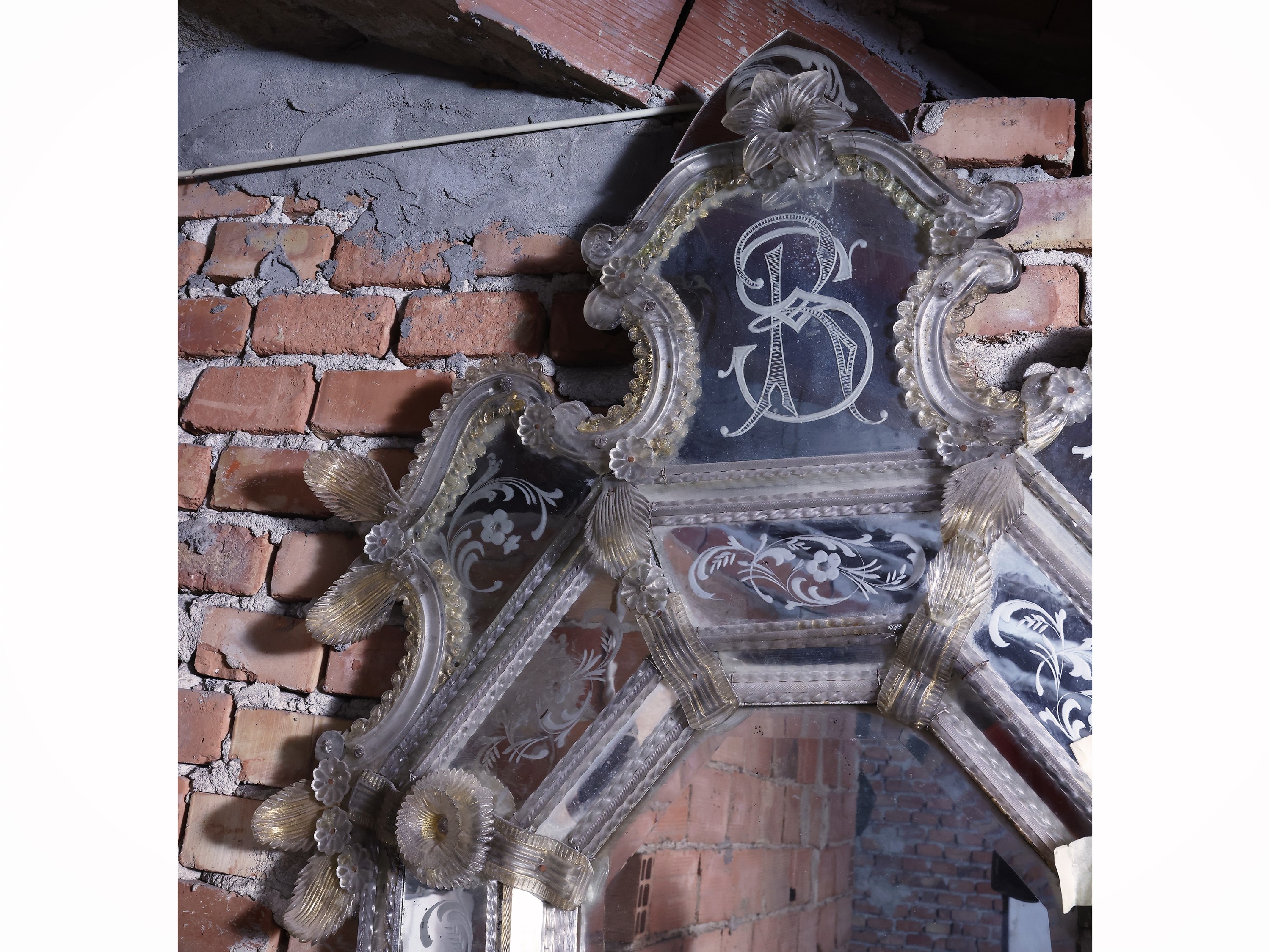 Specchiera ottagonale, vetro di Murano, inizio XX secolo
