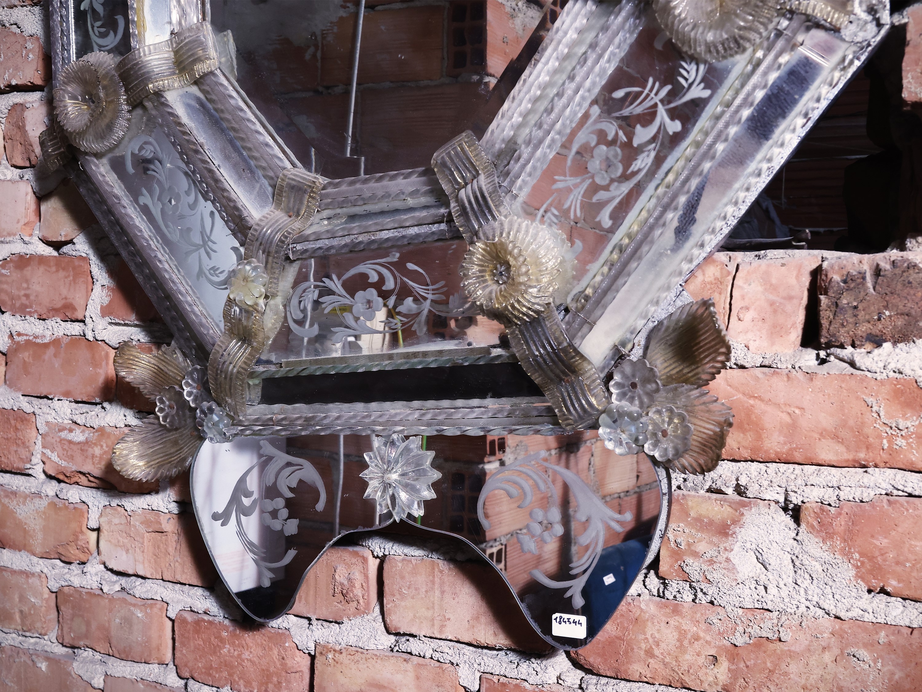 Specchiera ottagonale, vetro di Murano, inizio XX secolo