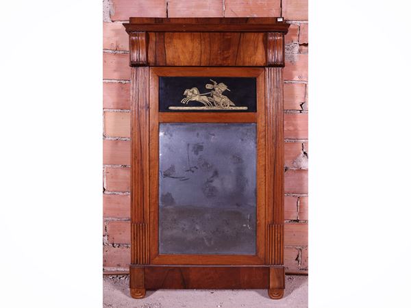 Cherry-veneered mirror
