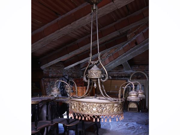 Golden tole chandelier