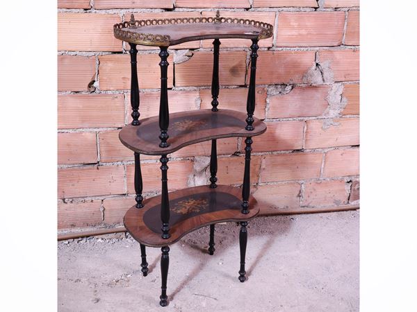 Etagere veneered in various essences