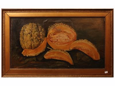Dipinti di natura morta, quattro opere a olio su tela e tavoletta (XX secolo)