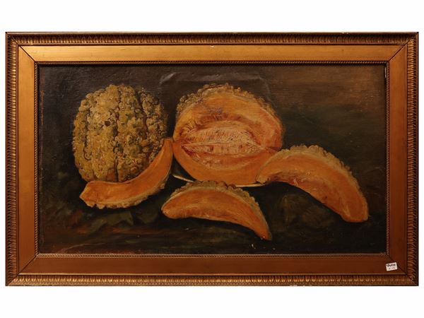 Still life with pumpkin-roses-vase of flowers - fruit