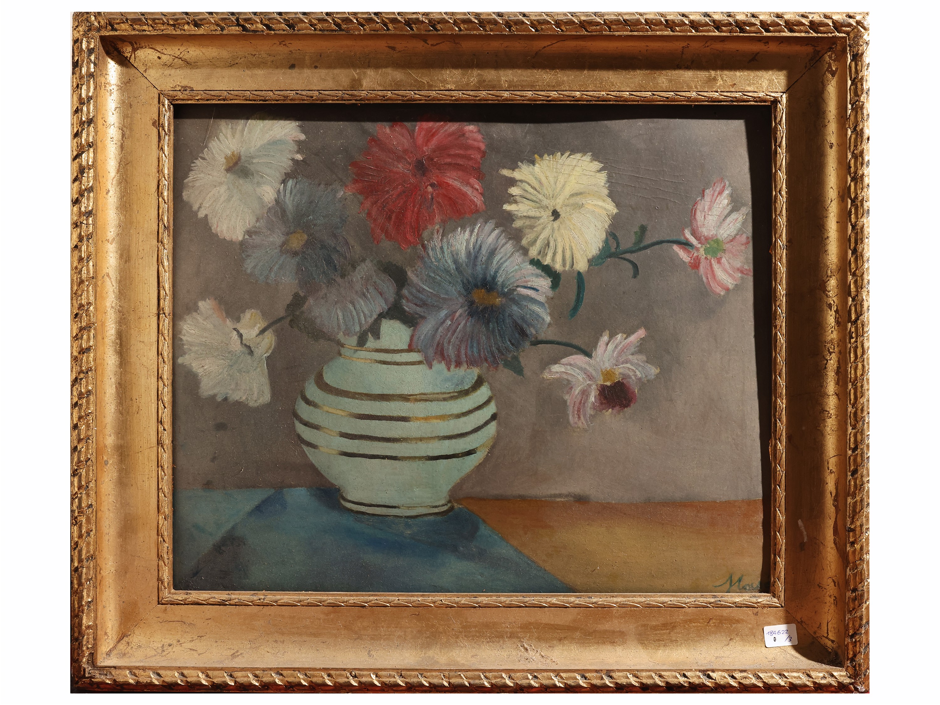 Natura morta, Fiori e frutti, dipinti a olio su tela (XX secolo), tre opere