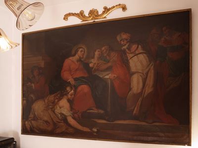 Gesù in casa del Fariseo, olio su tela