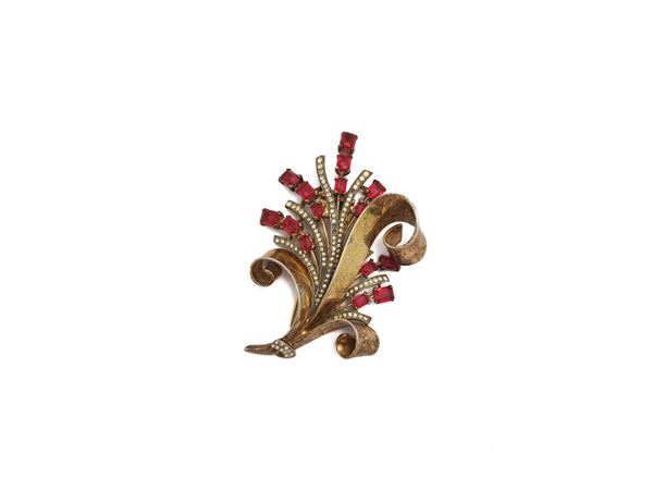 Trifari - Golden Sterling brooch