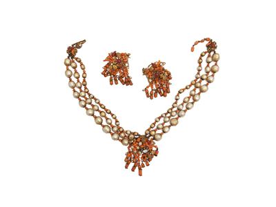 De Mario, Demi parure composta da collana e orecchini d'epoca, America, Anni Cinquanta