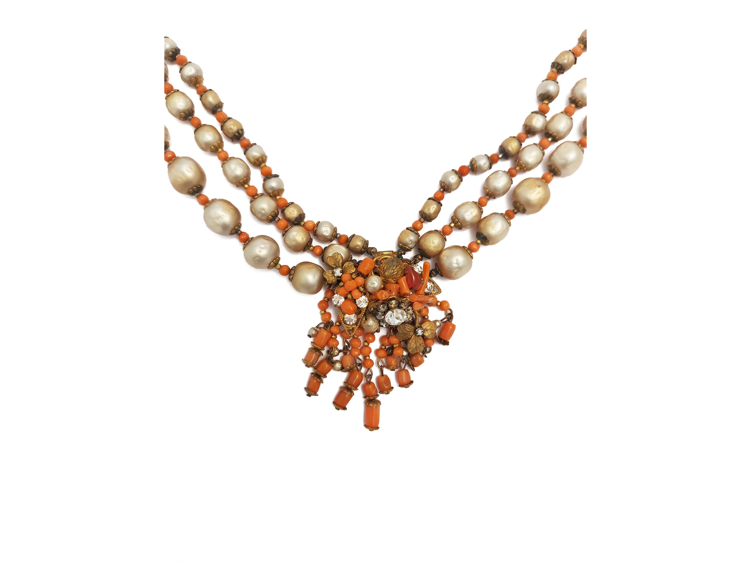 De Mario, Demi parure composta da collana e orecchini d'epoca, America, Anni Cinquanta