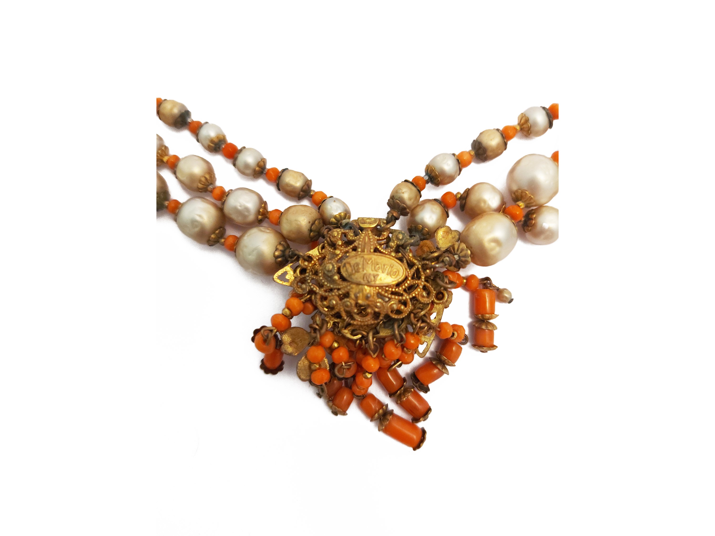 De Mario, Demi parure composta da collana e orecchini d'epoca, America, Anni Cinquanta