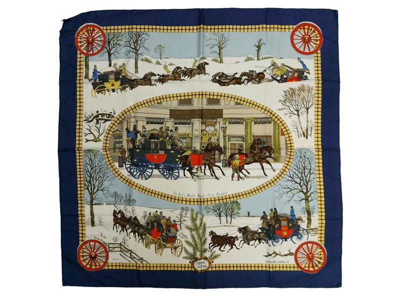 Hermès - Foulard in seta "The Bull & Mouth Regent's Circus Piccadilly"