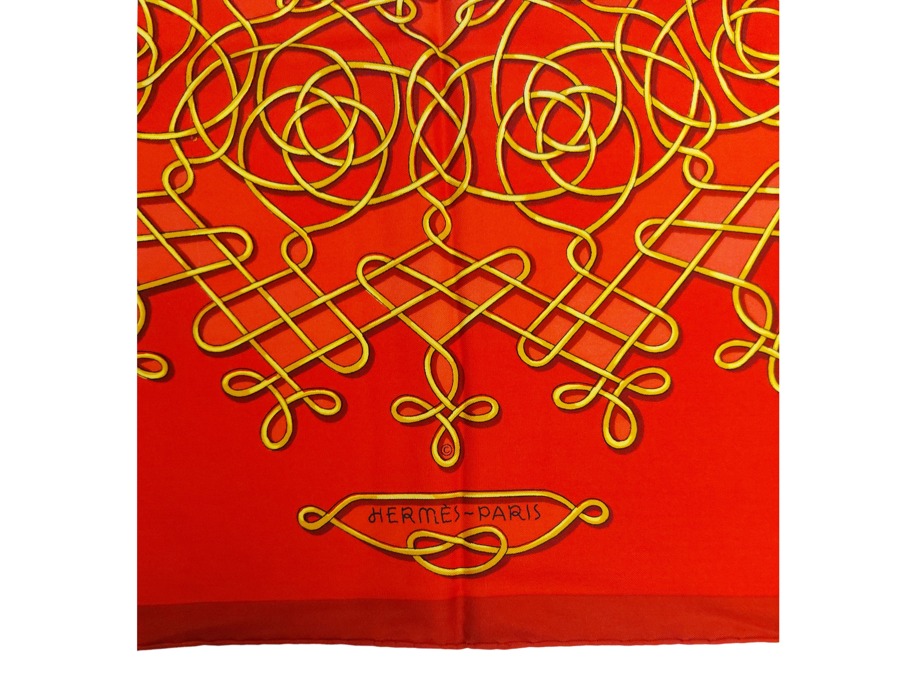 Hermès - Foulard in twill di seta rossa