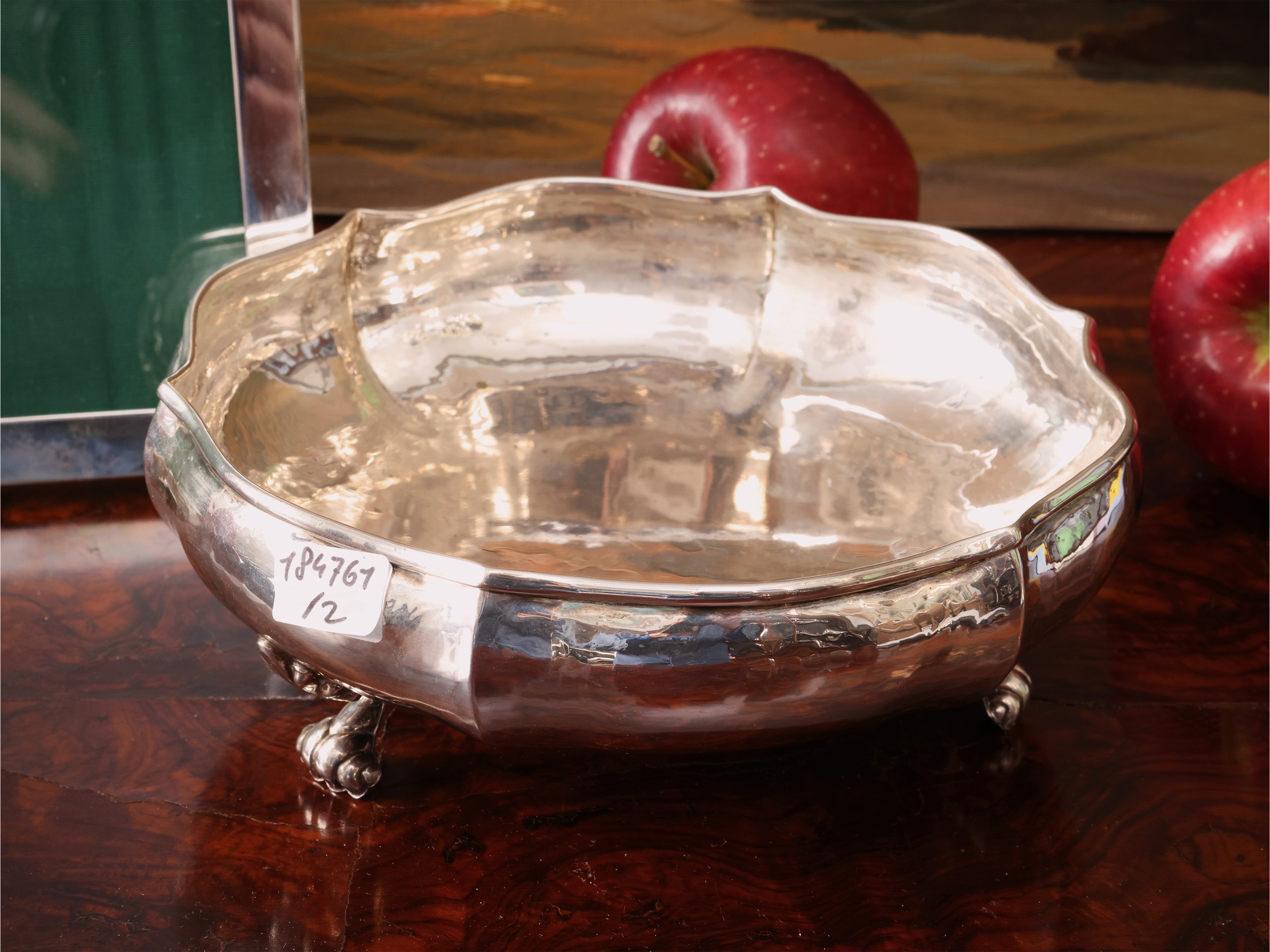 Cornice portaritratti e cestino porta-bonbon, argento 925