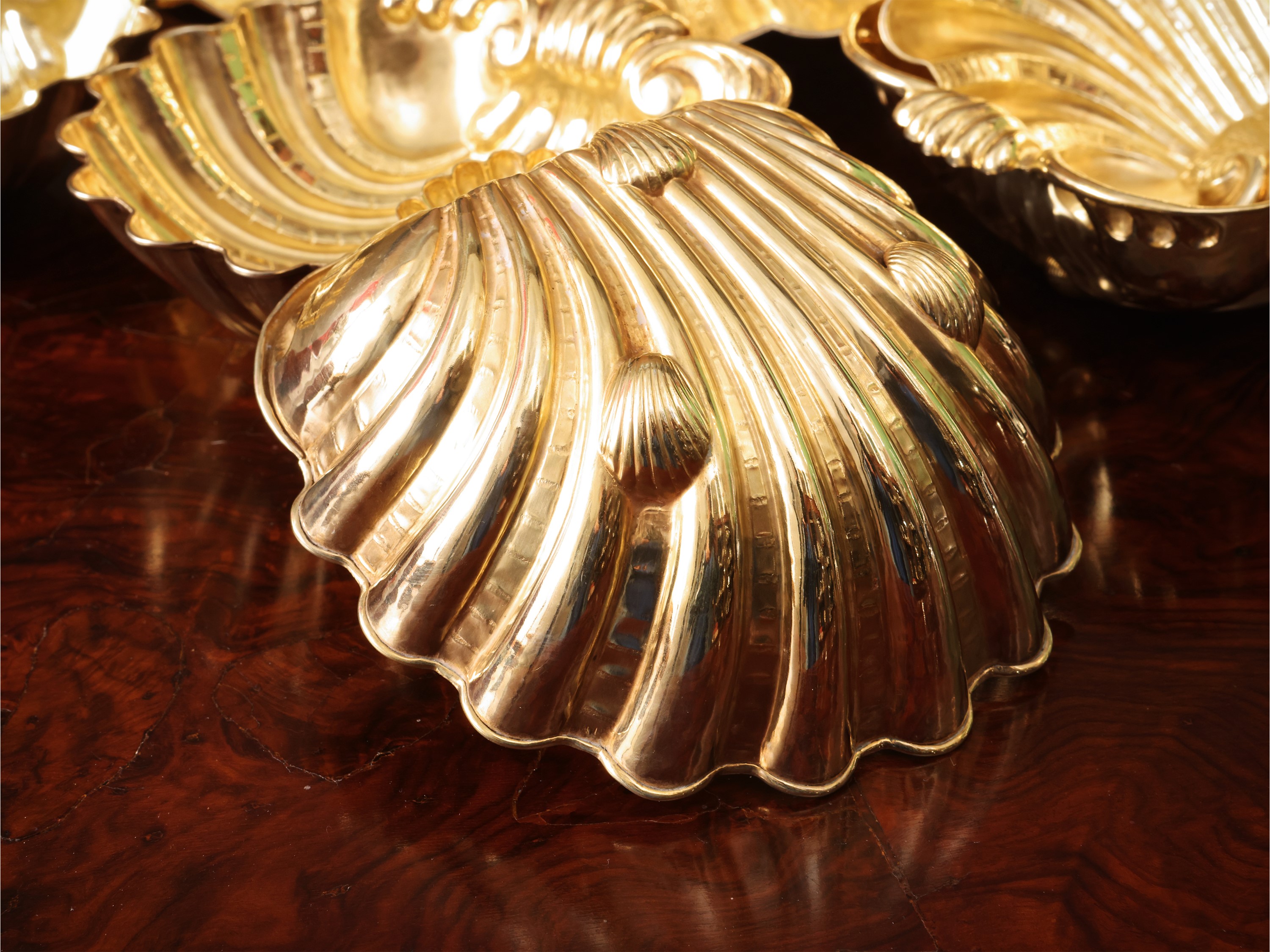 Set da antipasti in argento vermeil, Missaglia Venezia
