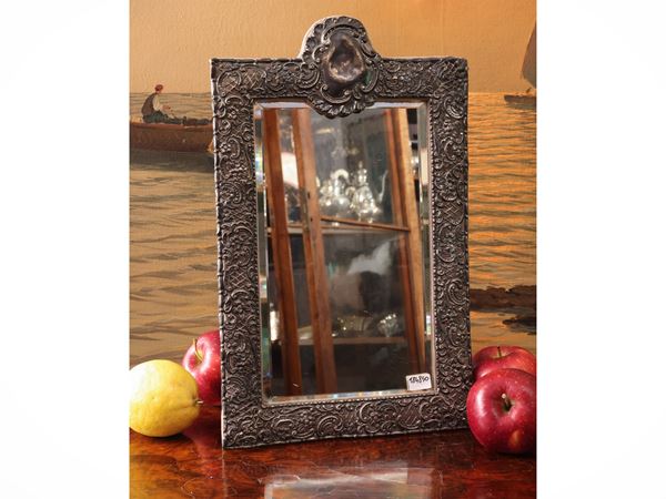 Specchio da toilette con cornice in argento