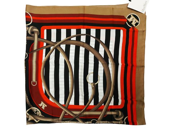 Max Mara - Grande foulard in seta  - Asta Vintagemania - Maison Bibelot - Casa d'Aste Firenze - Milano