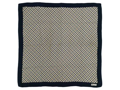 Aquascutum, Foulard in seta con motivo check blu e beige