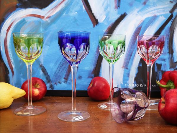 Set of double crystal harlequin glasses