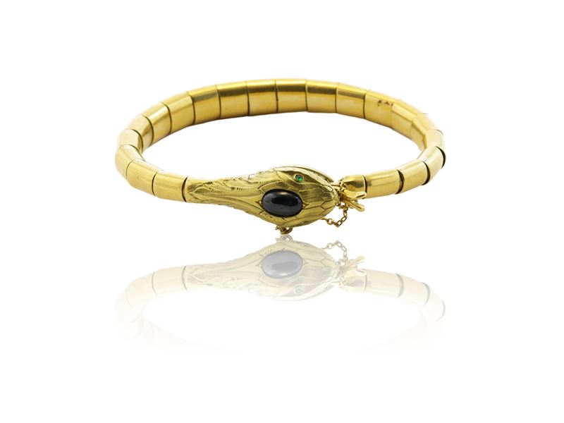 Bracciale in oro giallo e zaffiro