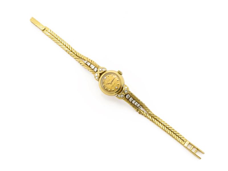 Omega, Ladymatic orologio in oro giallo e diamanti, anni '60