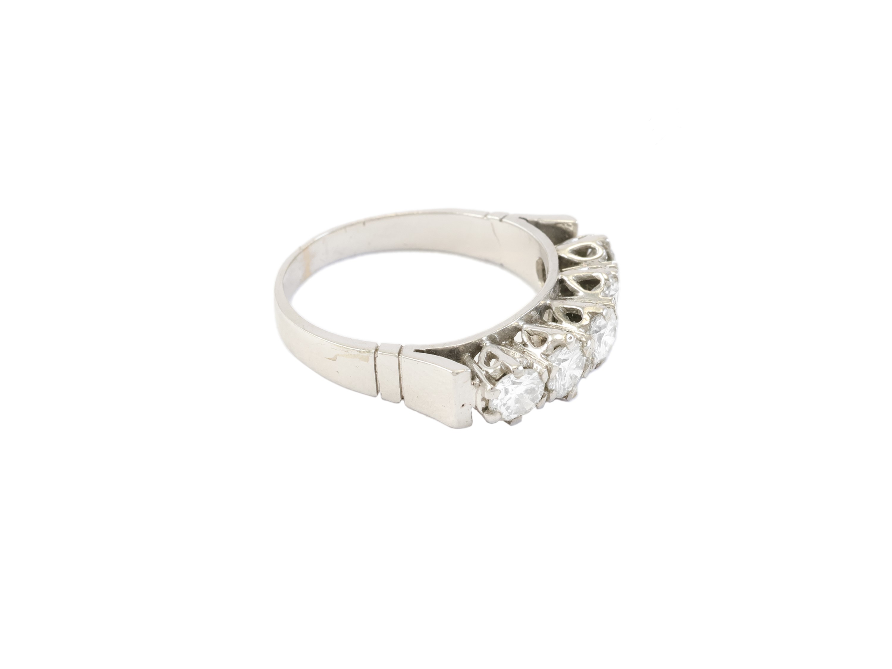 Anello Riviere in Oro Bianco e Diamanti