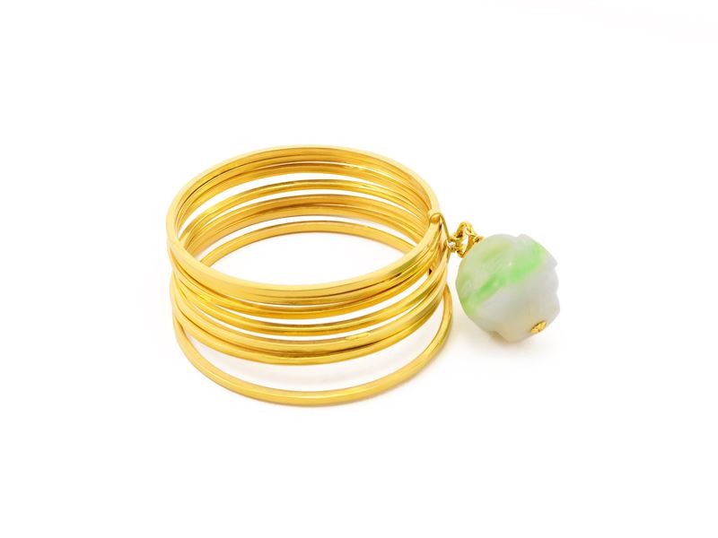 Bracciale in oro giallo e pietra dura