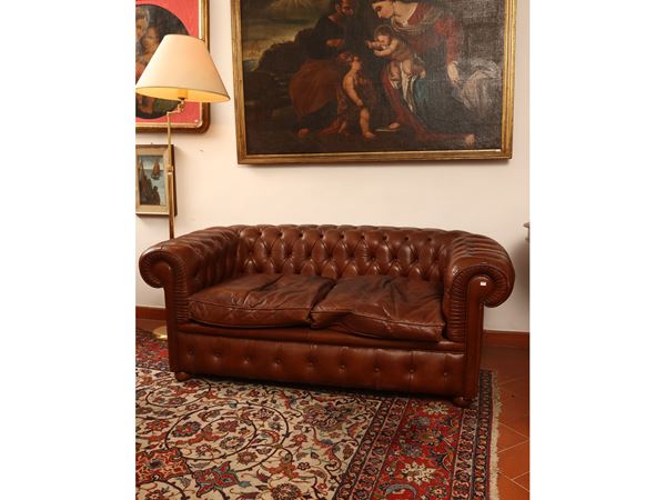 Divano Chesterfield in cuoio ecologico