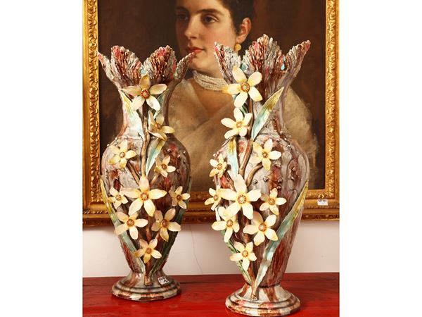 Coppia di vasi Barboutine in ceramica