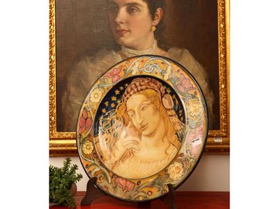 Piatto in ceramica con Allegoria della Notte, Sesto Fiorentino, inizio del XX secolo