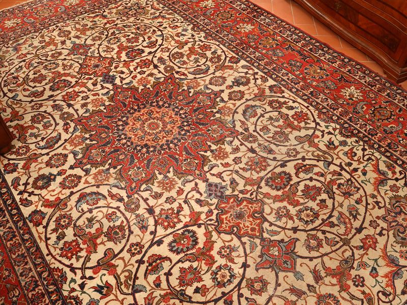 Tappeto persiano Tabriz, manifattura antica, 370 x 255 cm