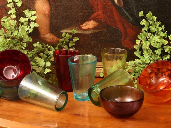 Set da aperitivo in vetro arlecchino