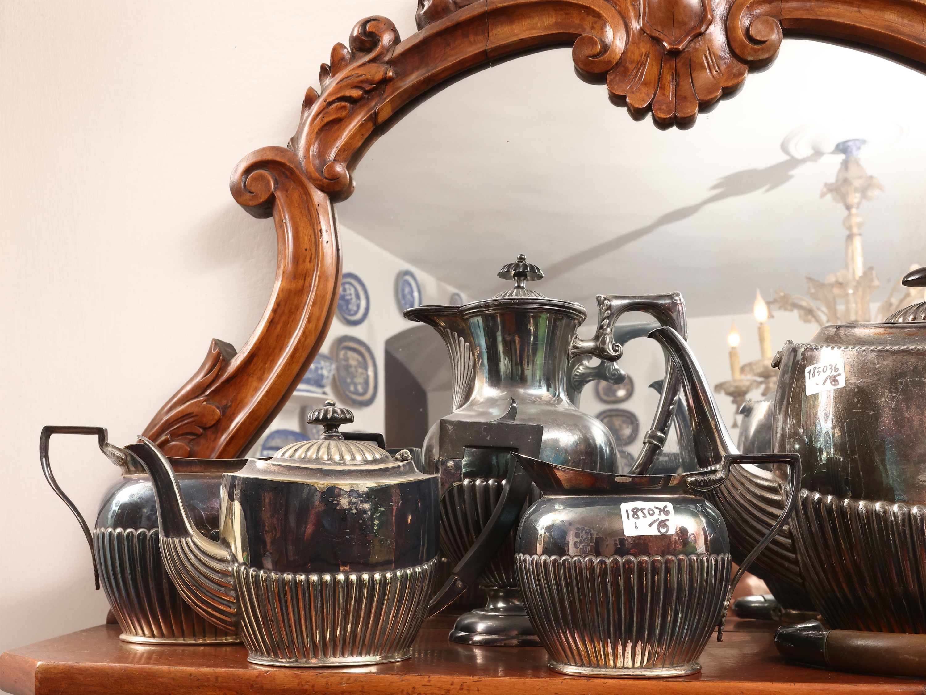 Servizio da tè e caffè, metallo argentato, prima metà del XX secolo