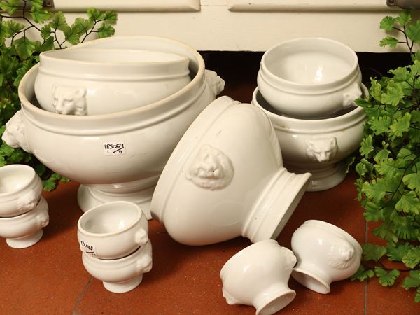 Set per soupe à l'oignon in porcellana, Richard Ginori