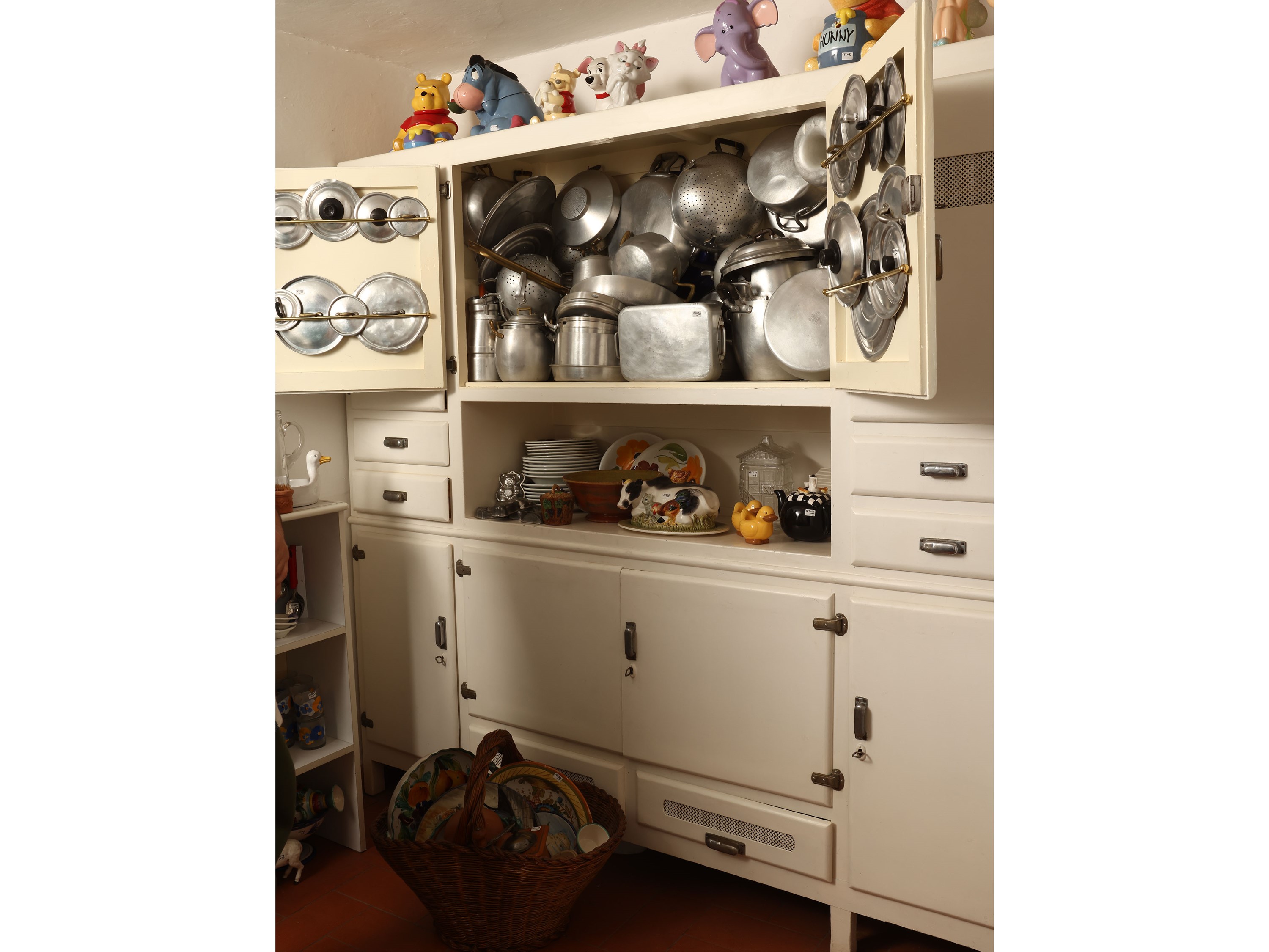 Credenza Mettitutto in Legno Laccato Bianco