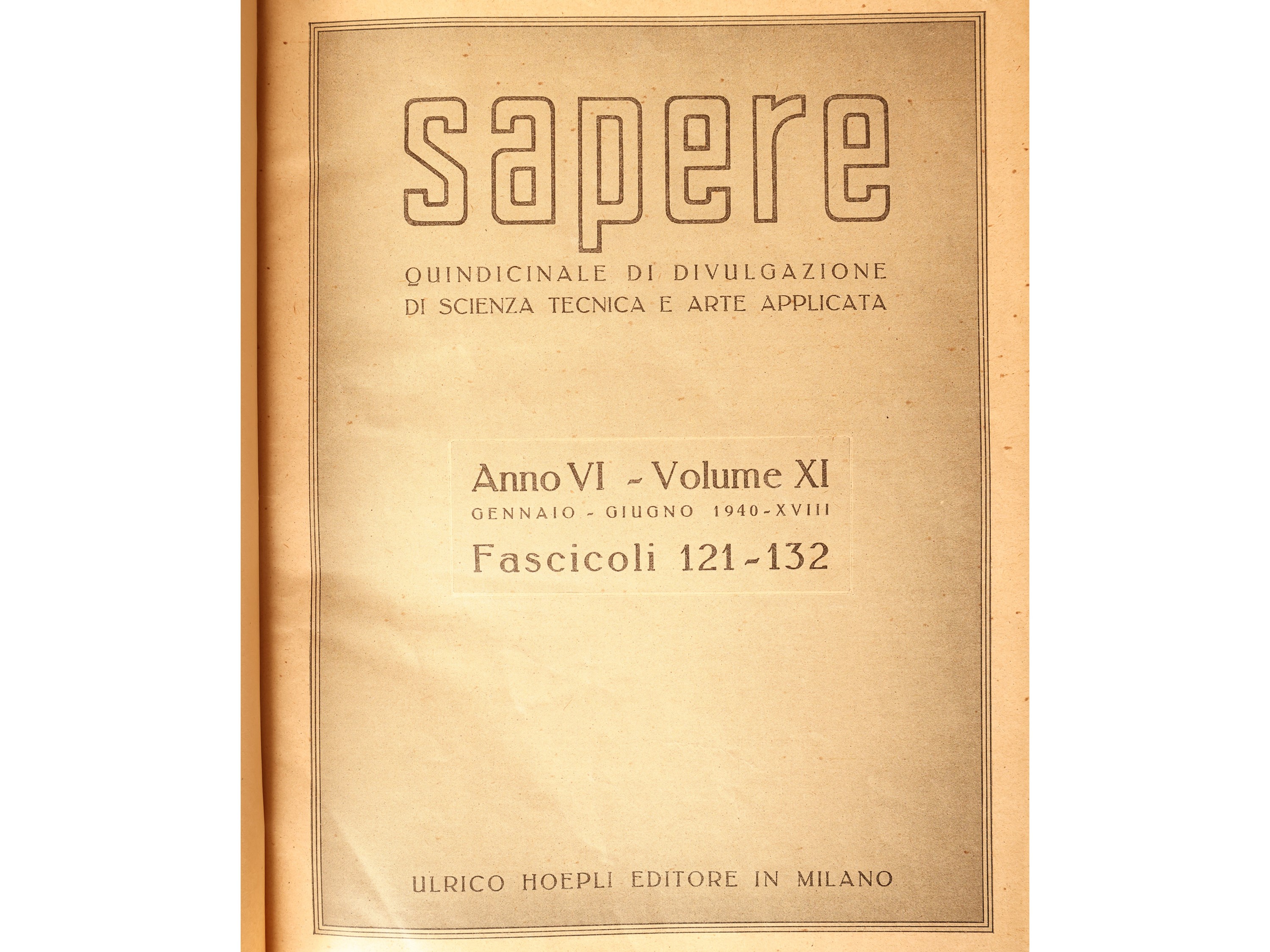 Sapere, venti volumi con legatura in pelle, Anni Trenta/Quaranta