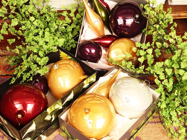 Dieci grandi palle di Natale in vetro soffiato  - Asta Stravaganze fiorentine: tra fiaba e collezionismo - Maison Bibelot - Casa d'Aste Firenze - Milano