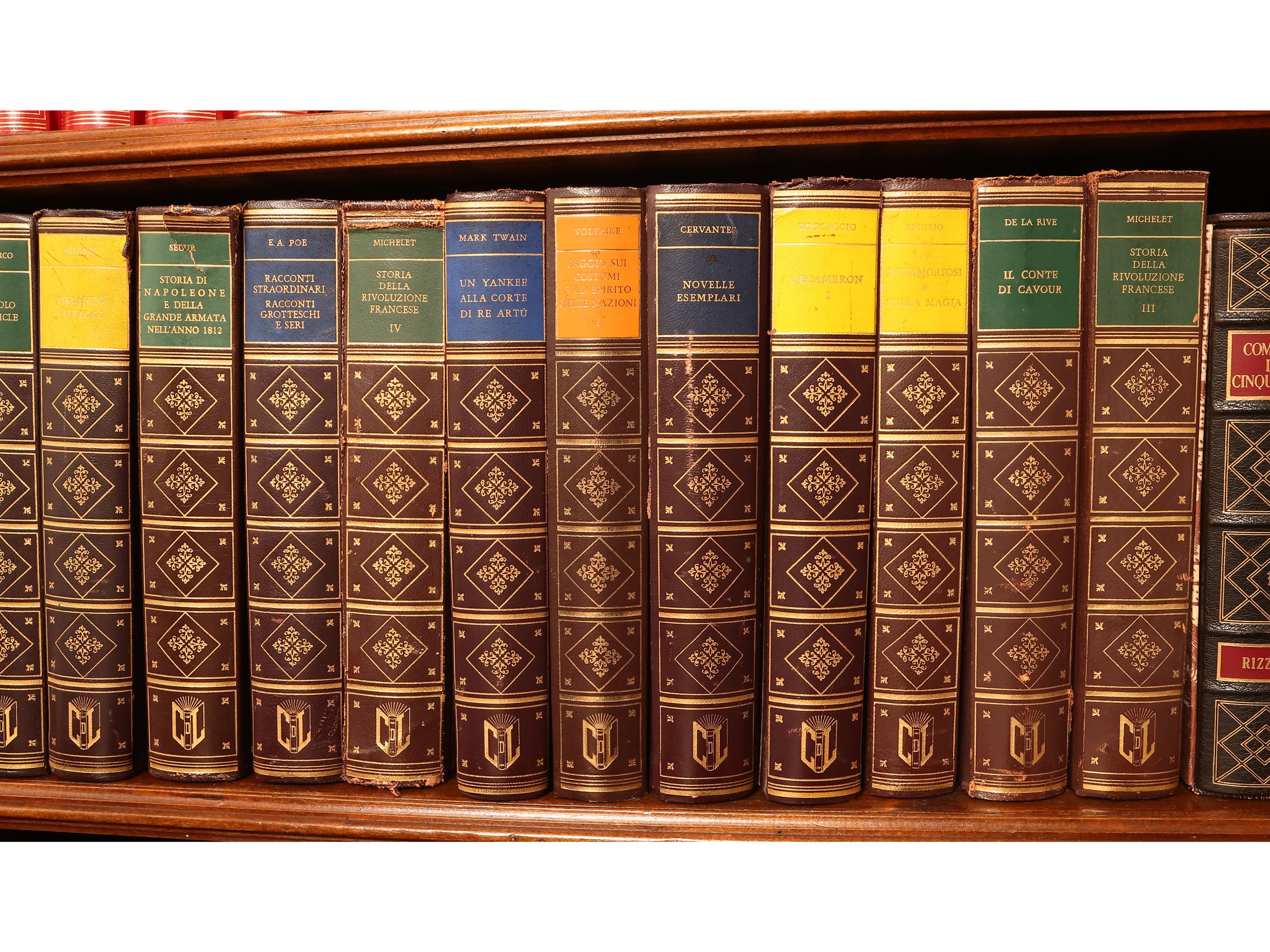 Biblioteca Letteraria e Storica, numerosi volumi rilegati in pelle ecologica