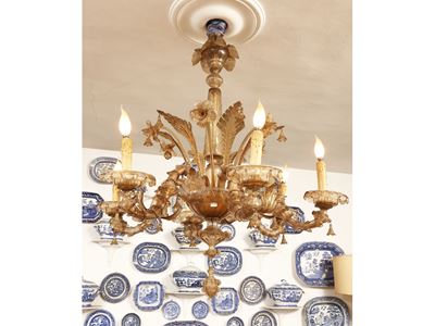 Lampadario in vetro soffiato di Murano, h 110 cm, diam 95 cm