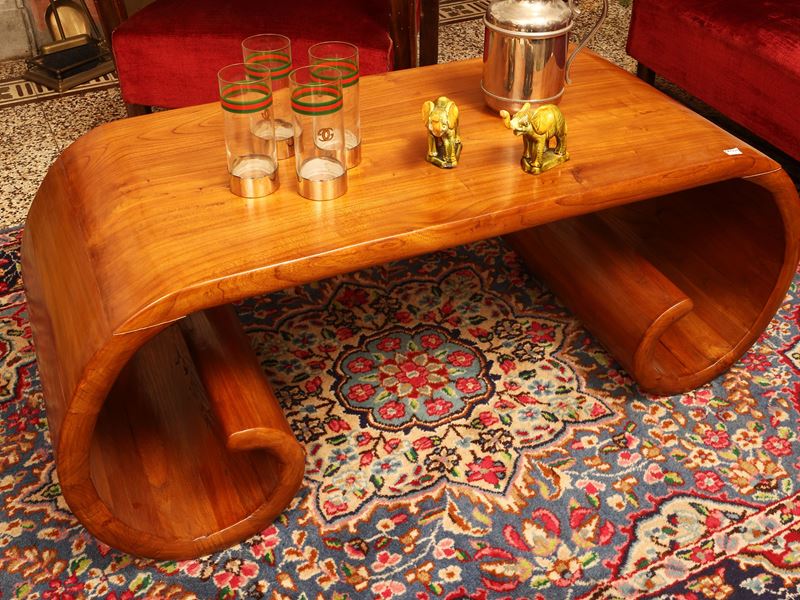 Tavolino basso da salotto in ciliegio