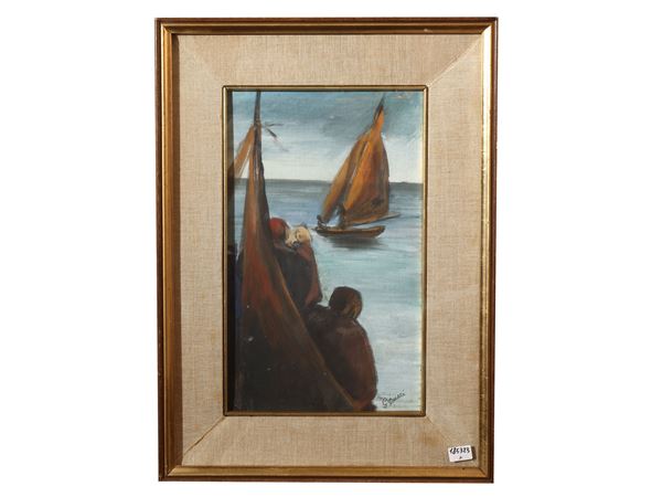 Marina con barche 1932