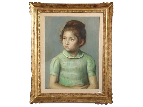 Ritratto di fanciulla 1928  - Asta Stravaganze fiorentine: tra fiaba e collezionismo - Maison Bibelot - Casa d'Aste Firenze - Milano