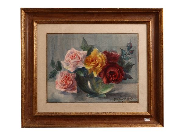 Natura morta con vaso di rose