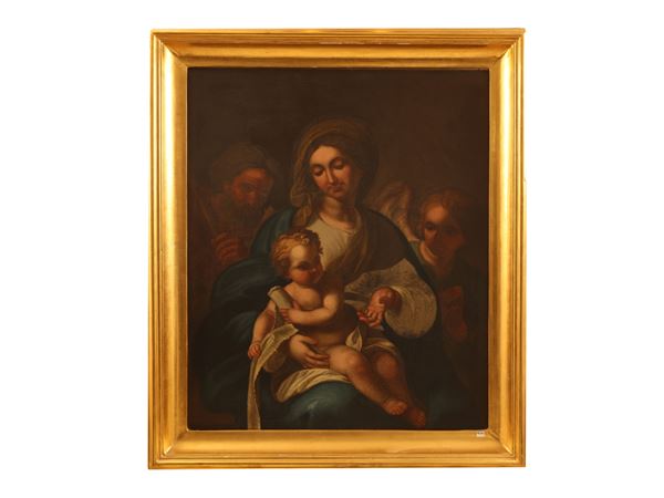 Scuola del XVIII secolo - Holy Family with angel